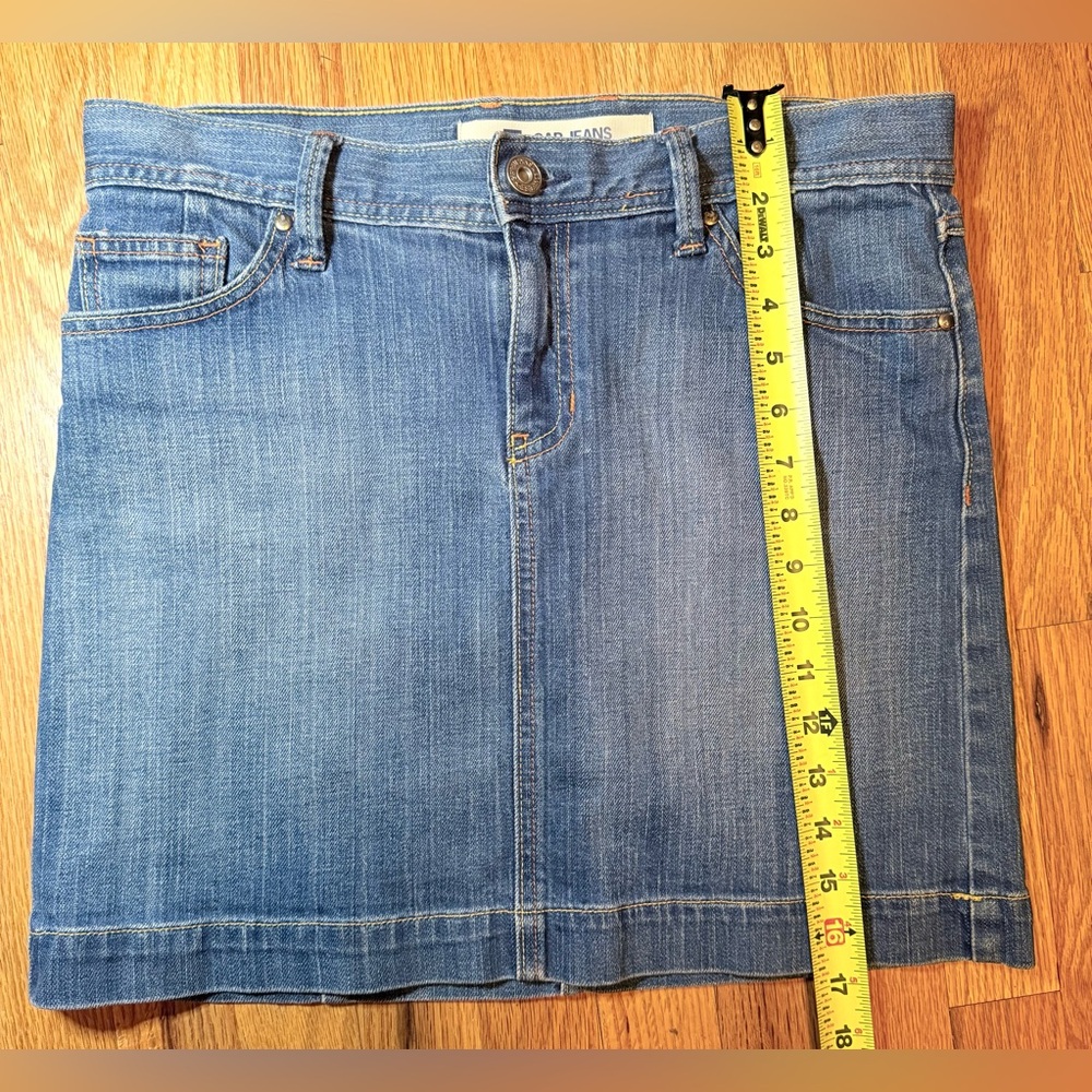 Gap Denim Mini Skirt y2k 2006 vintage Medium Wash Stretch Size 6 EUC - Picture 3 of 7